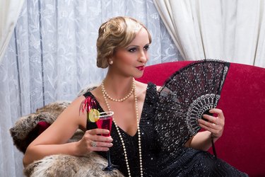 Vintage cocktail and fan