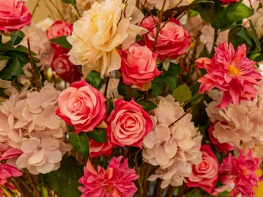 A Beautiful Bouquet of Fake Multicolored Roses