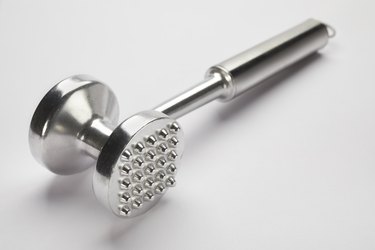 Cast Stainless Steel Meat Tenderizer - Heavy Duty Dishwasher Safe Hammer Mallet Tool & Chicken Pounder