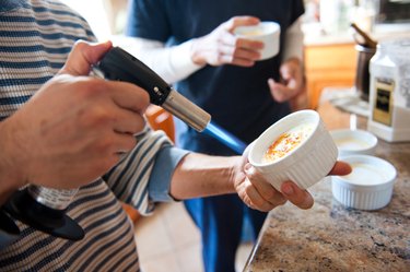 Torching Creme Brulee