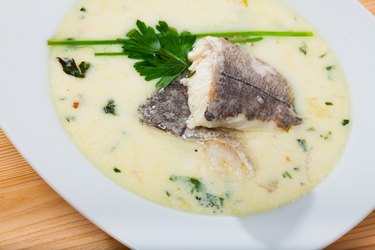 Creamy cod soup