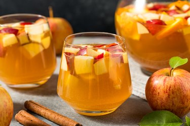 Cold and refreshing apple cider sangria