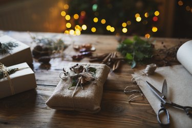 Man Making Christmas Gifts