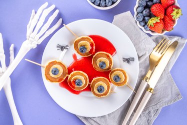 Funny kids' pancake breakfast for Halloween