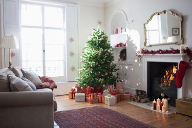 Christmas tree surrounded with gifts