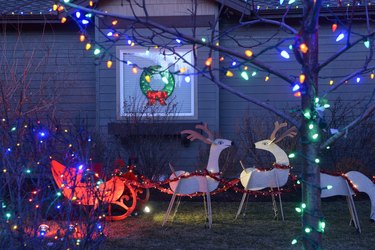 Christmas decorations at private home, Bend,Oregon,USA