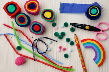 DIY Art Craft Decorations Kit Supply Kid DIY Craft Set (Pompoms