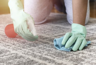 Removing stain from carpet