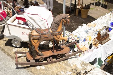 Hobby horse in a market
