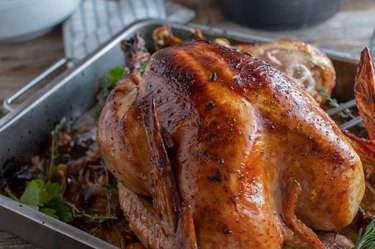 Roasted Turkey in a roasting pan