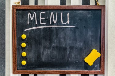 Blackboard menu in the kitchen