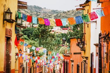 traditional mexican paper for decoration in streets in Mexico