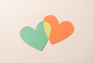 Couple Love Hearts Joined Together, Paper Cut Craft