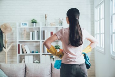 Looking at a clean living room