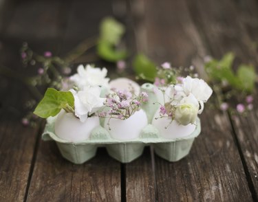 Eggs and carton centerpiece