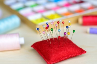 Close-up of a pin cushion