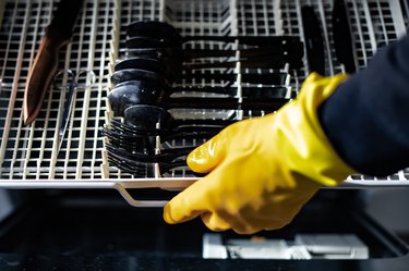 Loading dishwasher with utensils