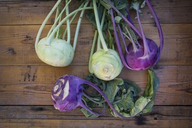 White and purple kohlrabi