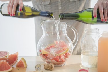 Studio shot of fruit cocktail preparation