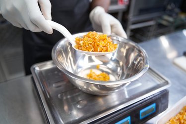 Close-up photo of preparing ingredients for baking at the kitchen