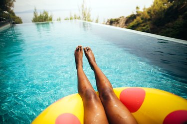 Relaxing in the pool