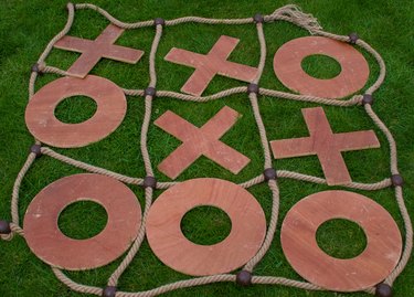 High Angle View Of Tic-Tac-Toe On Field