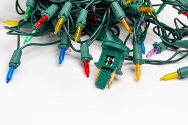 Christmas lights with fuse in plug shown