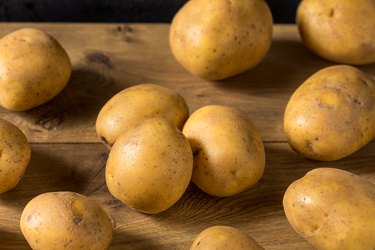 Raw yellow potatoes