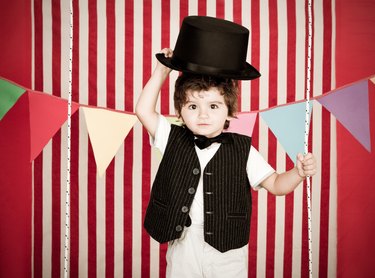 Cute and young boy as ringmaster