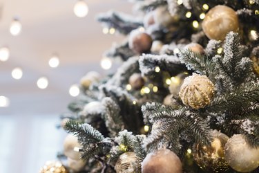 Christmas tree with decorations and lights