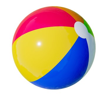 Colorful Inflatable beach ball isolated on white background, 3D illustration.