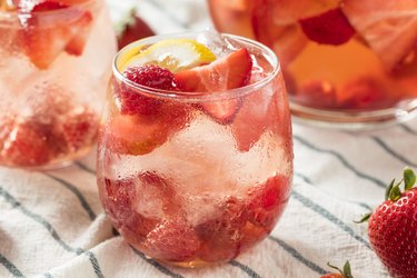 Homemade berry rose sangria