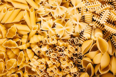 Close-up of pasta in different shapes