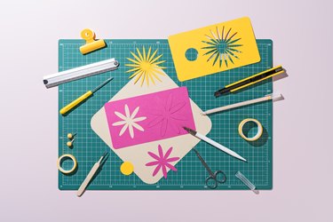 Paper Cutting Art Supplies on Cutting Mat