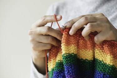 Woman's Hands Knitting