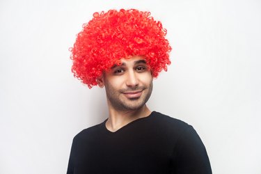 Red Woolly Clown Ronald Halloween Fancy Dress Wig 