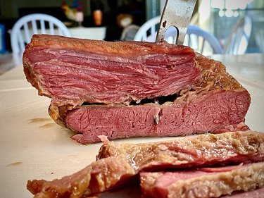 Sliced Guinness Corned Beef Brisket