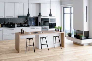 Beautiful Kitchen In Luxury Home With Island