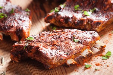 Grilled strip steak with spices