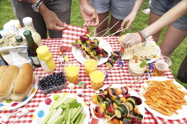 A summer barbecue in the park