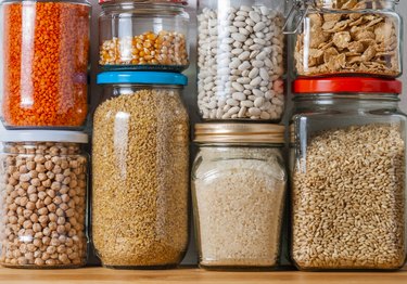 Shelf in Kitchen Pantry with Legumes