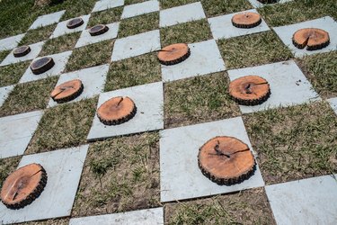 Outdoor Life-Size Checkers Board