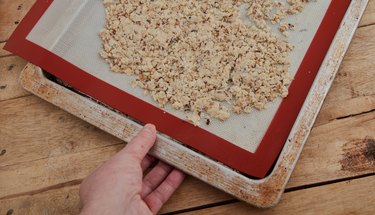 Crumble on silicone mat