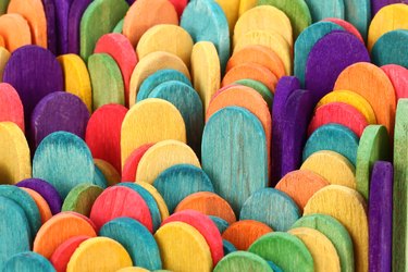 Colorful wooden sticks