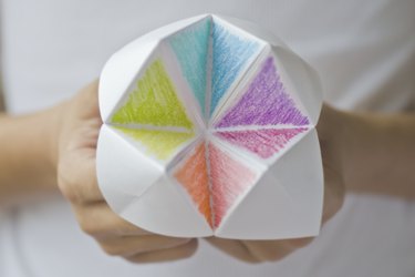 Paper fortune teller, also known as a cootie catcher
