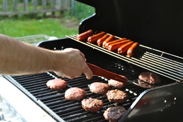 Grilling burgers and hot dogs