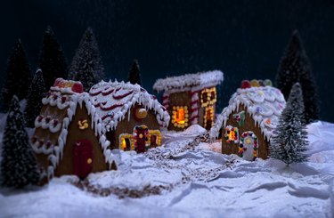 Gingerbread Village in the Snow