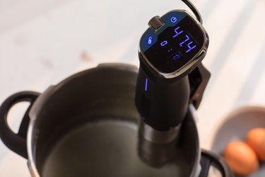 Slow-cooked sous vide-style eggs