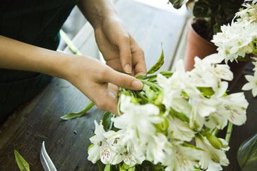 Arranging fresh flowers