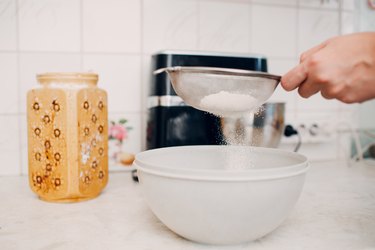 Sifting flour